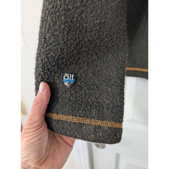 Kuhl Alf‎ Alpaca fleece Sweater men's XL green gray brown mock neck gorpcore - Picture 6 of 8